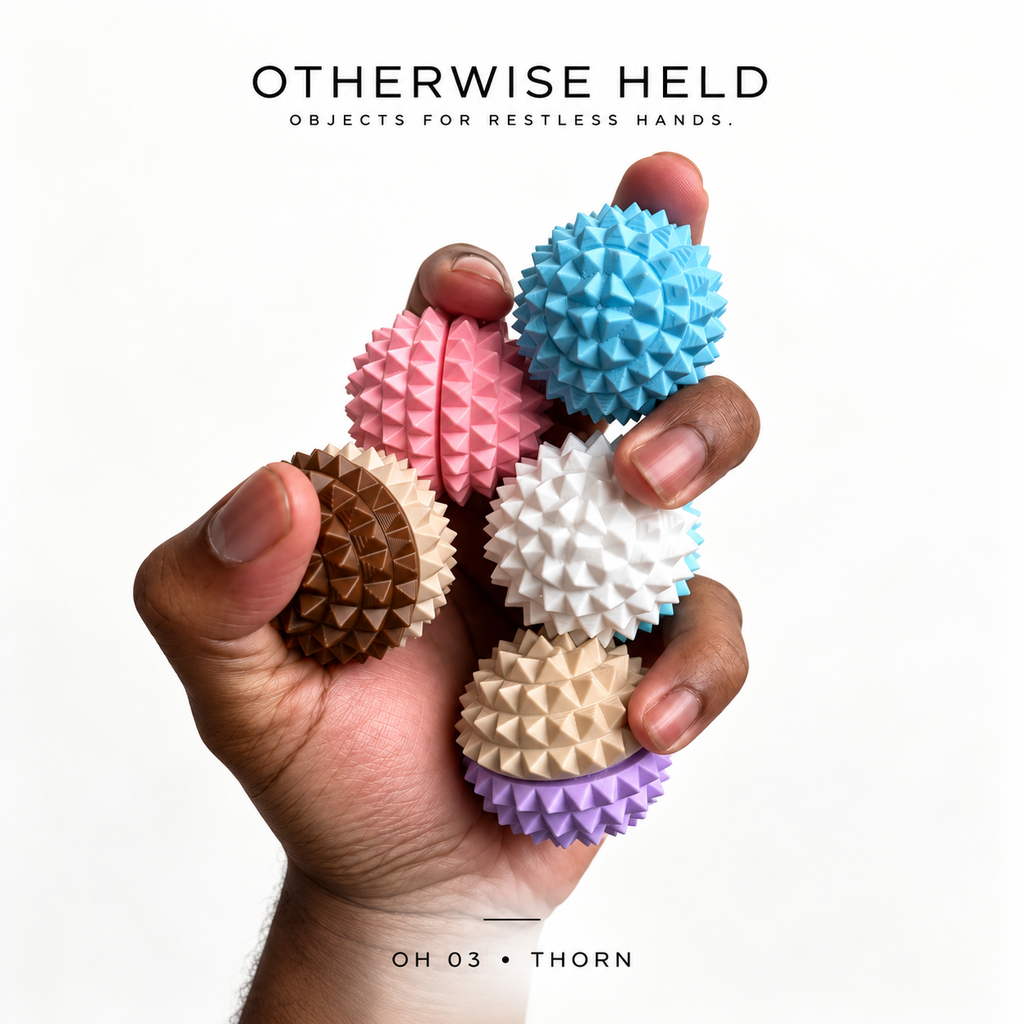 Five OH 03 Thorn clickers piled in an open hand