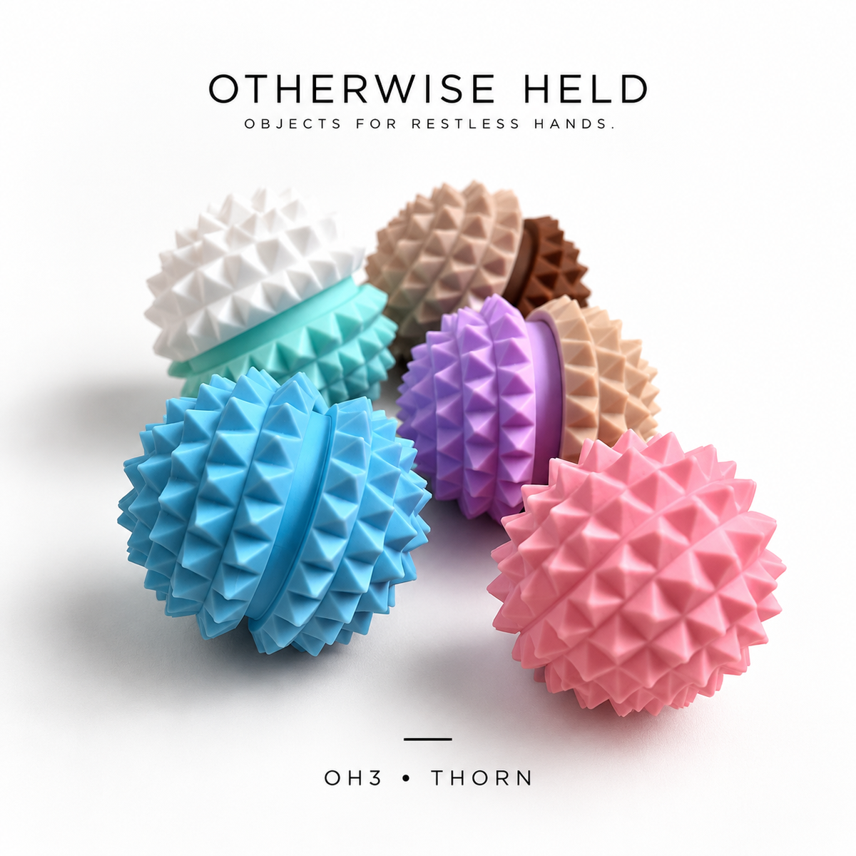 OH 03 Thorn spiky fidget clickers grouped together in five colors