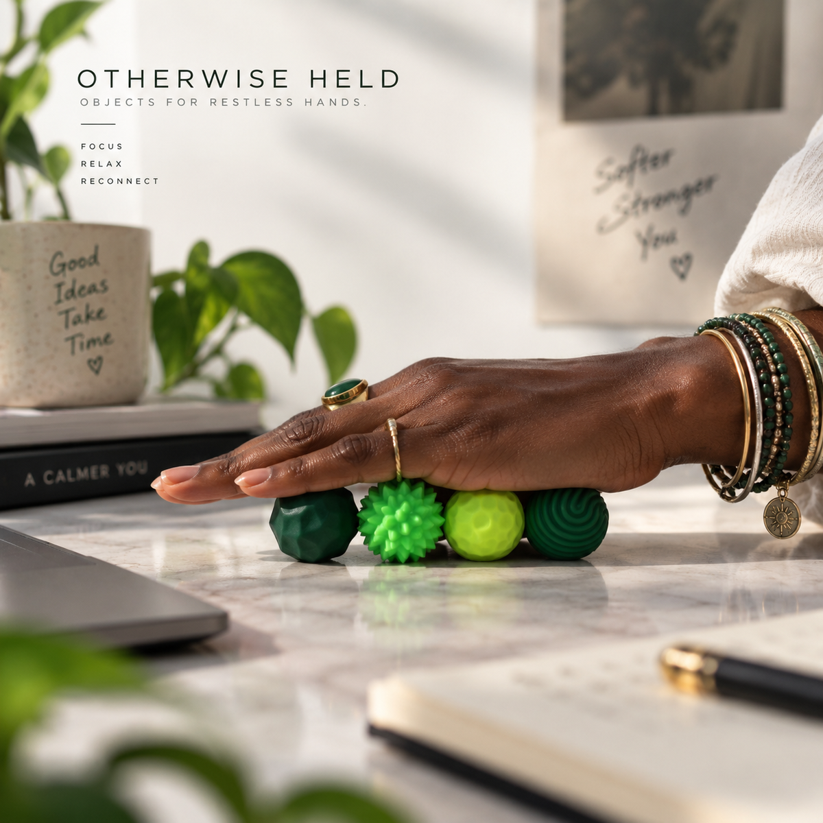 OH 01 Magnetic magnetic fidget spheres in green