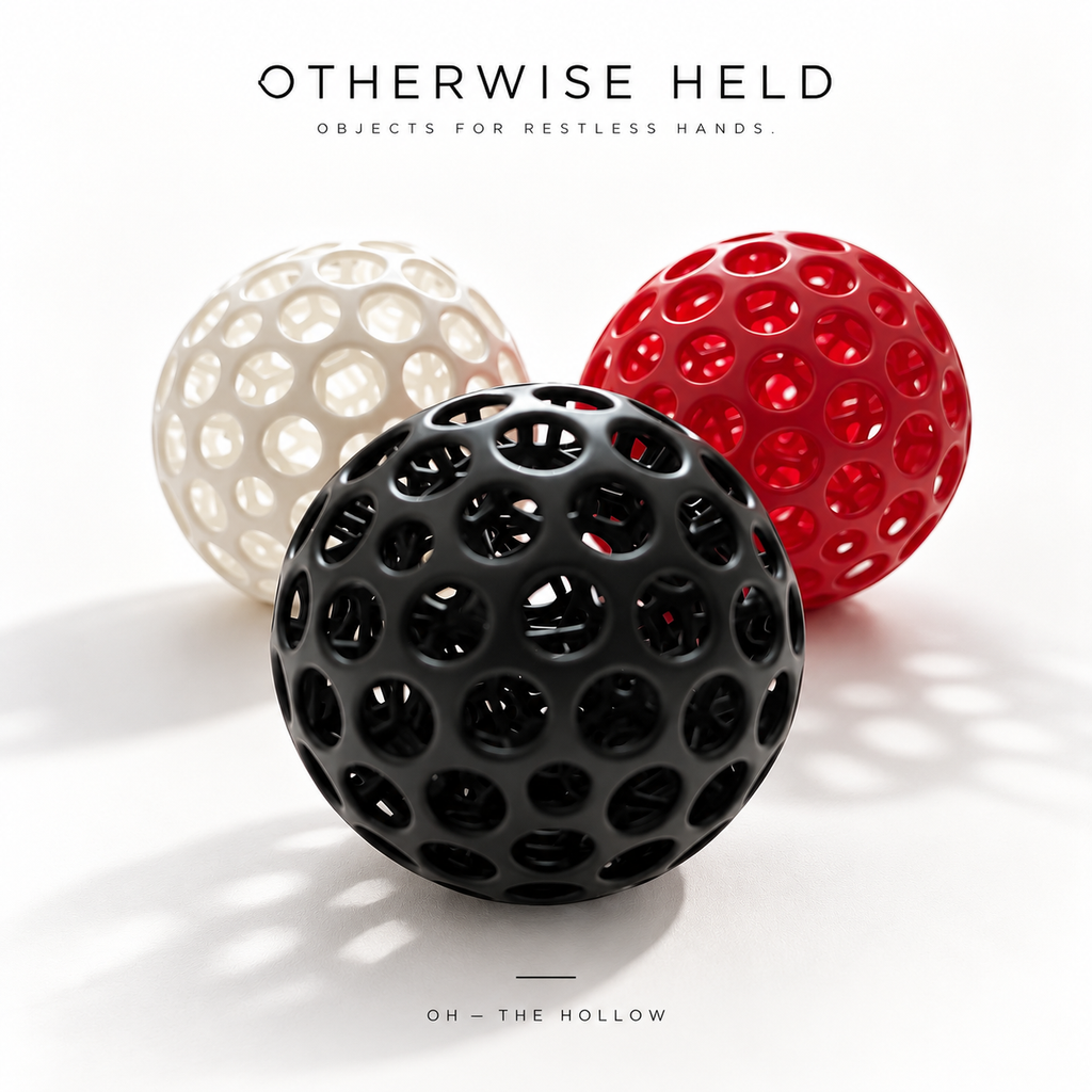 OH 02 The Hollow stress balls in white, black and red