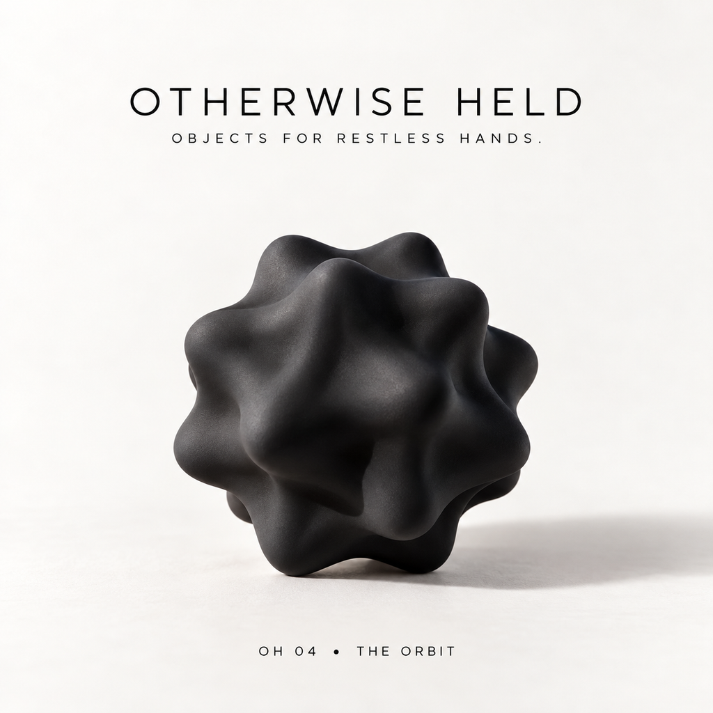 OH 04 The Orbit in Obsidian, black silicone massage ball